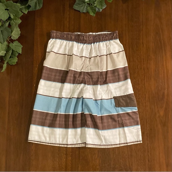 Boy’s Multi-Color Stripe Pattern Swim Trunks Size Extra Large (14-16) - Picture 2 of 3